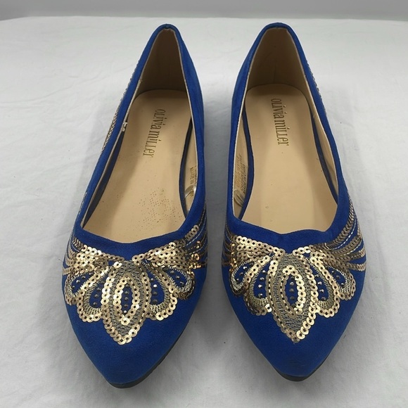 NWOB. Olivia Miller 7 Glitter Sequined Flats. - Picture 3 of 9
